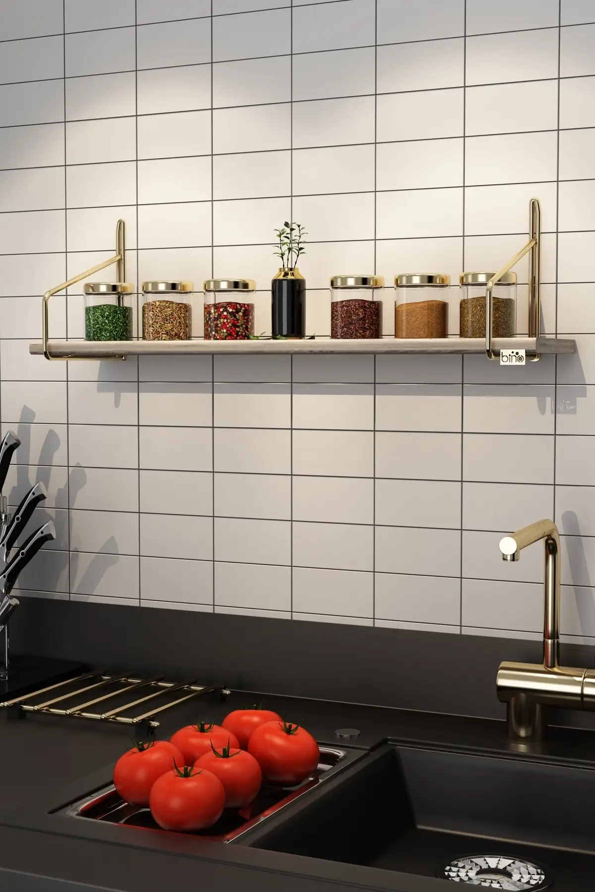 Kitchen Oversized, Children's Room Wall Shelf, Bathroom , Study Room , Bookcase Gold