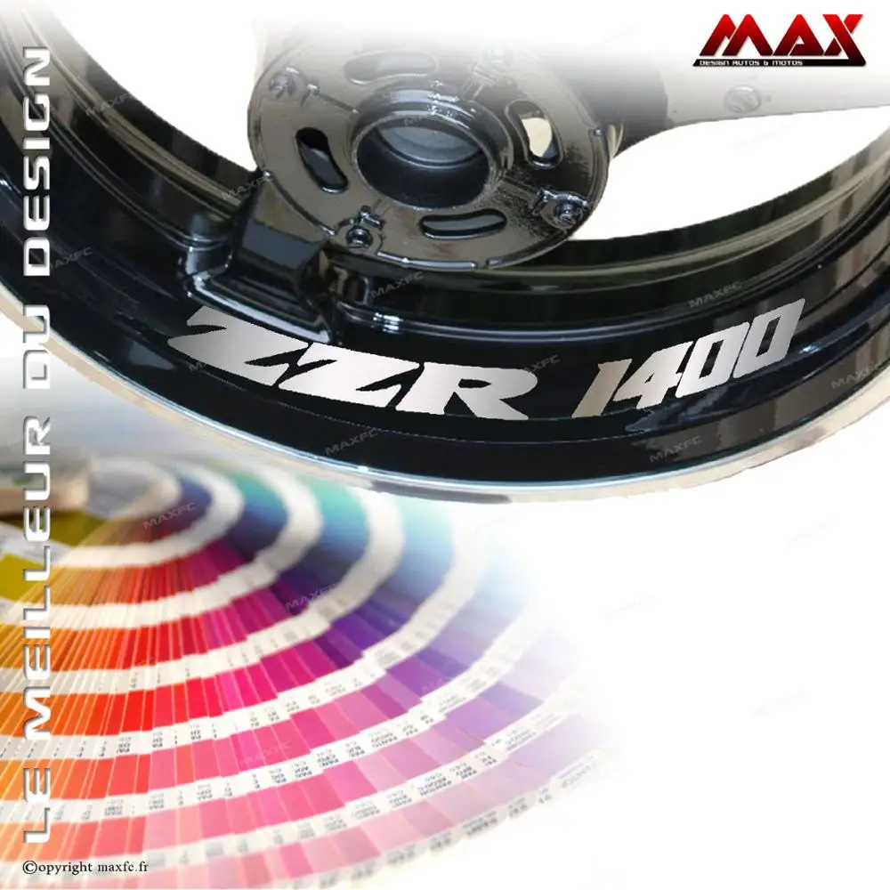 4 wall rims for ZZR 1400 adhesive Stickers tape tuning interior decoration rim wheel decal