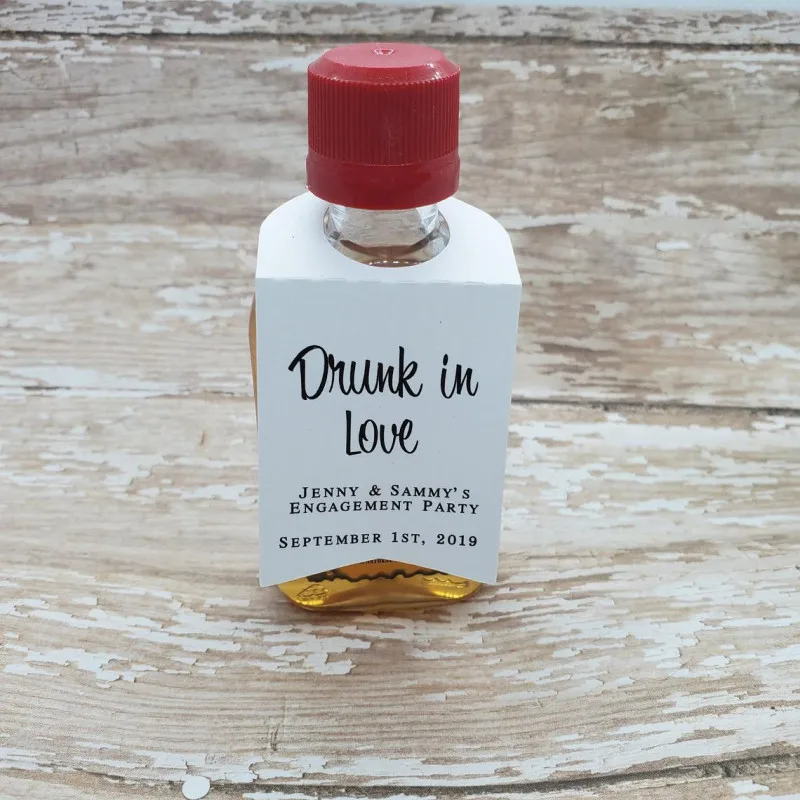 Drunk in love, Design mini liquor bottle tags, Custom liquor bottle hang tag, bridal shower favor, Personalised wedding tags