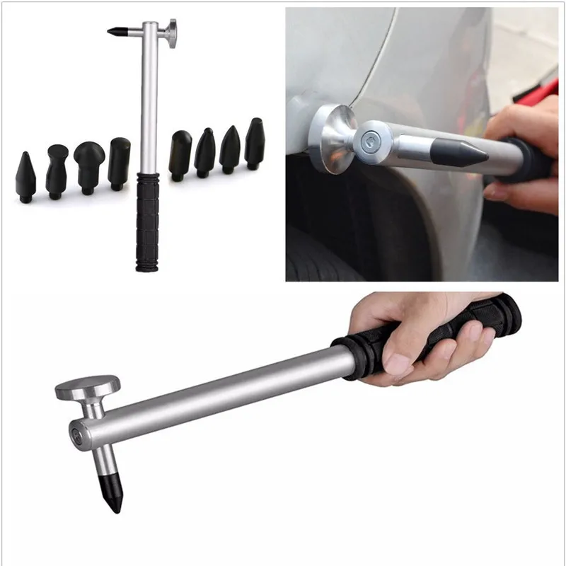 Pdr HammerDent Tools Paintless Dent Repair Tool Dent Removal Repair Hammer Tap Down with 9 Heads