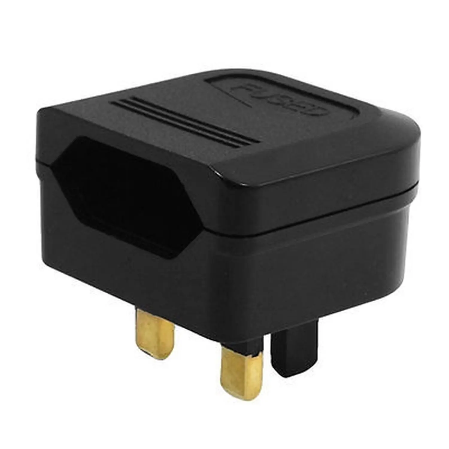 2 pins euro Flat Plug to UK 3 pins Plug Converter/Adapter/Converter with Fuse