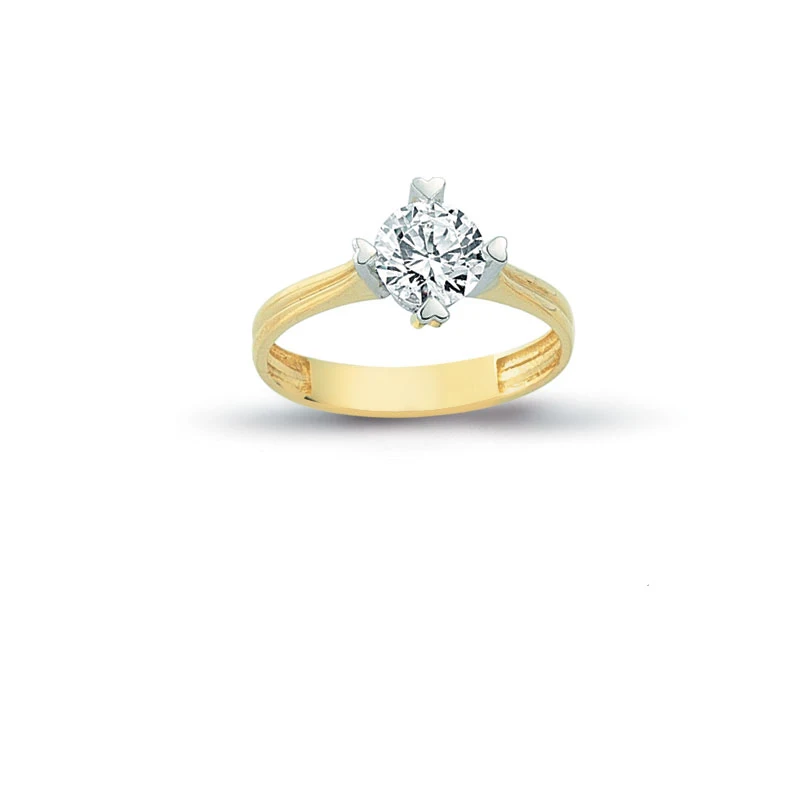 14K Solid Gold Solitaire Elegant Engagement Wedding Ring