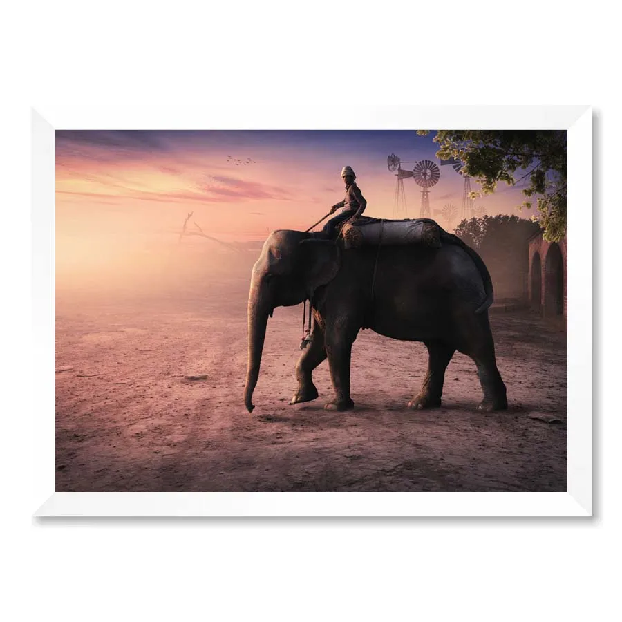 Quadro Elefante Time To Dream Com Vidro