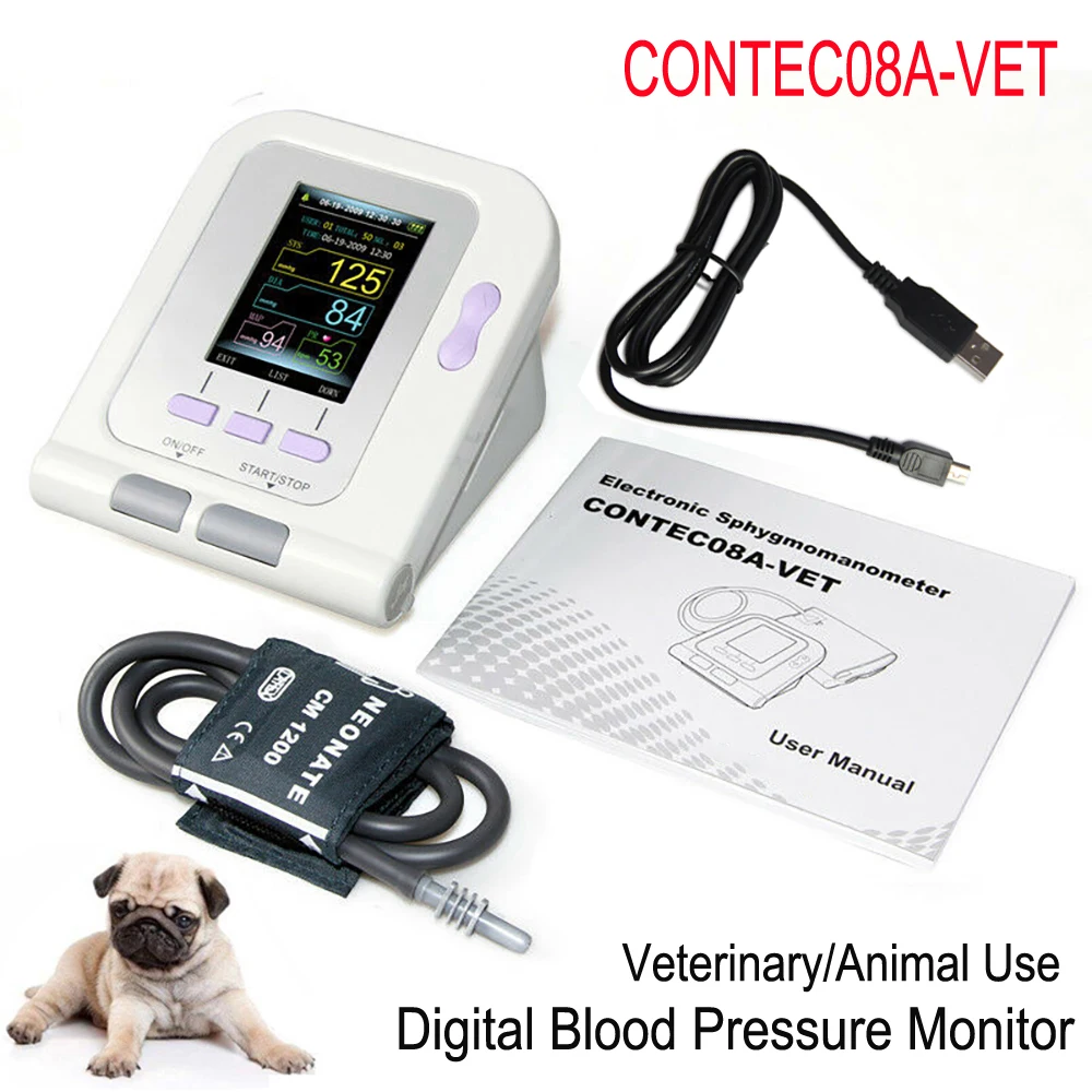 CONTEC08A Veterinary Blood Pressure Monitor Meter Digital Tensiometers INBP Machine Electronic Sphygmomanometer VET Probe