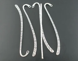 10PCs Antique Silver color Metal Crafts Collection Bookmark With Loop Retro Metal Bookmark Accessories Jewelry Wholesale 85mm