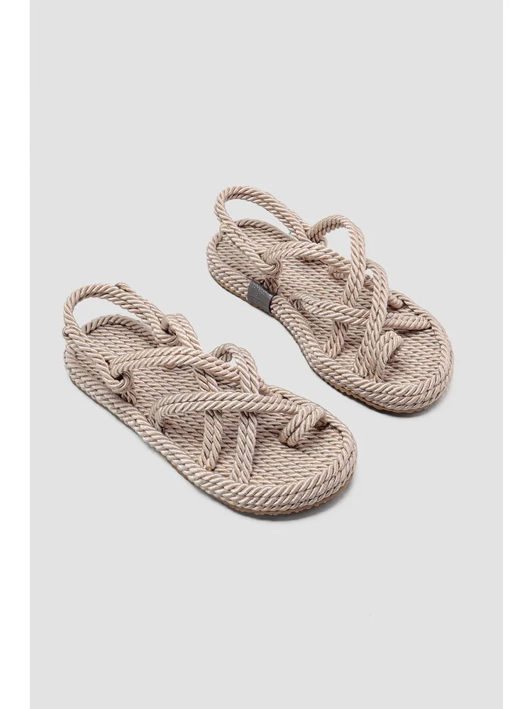 Women Sandals Marlene 6 Colors Cross Rope Drawstring Straw Braided Slippers Outdoor Beach Shoes Ergonomic Summer Fashion 2021New