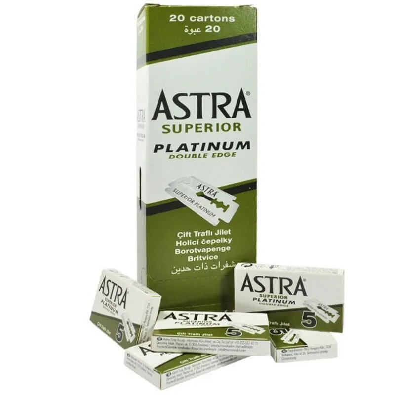 Astra Superior Platiunum Double Edge Razor Blades 2 Pack / 200 Pcs .