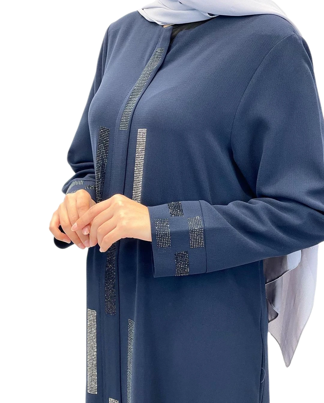 Abaya-Robe Hijab à la Mode pour Mère Musulmane, Vêtement à Rayures, Fermeture Éclair Cachée, Tissu en Nid d\'Abeille, Lavin Ferace