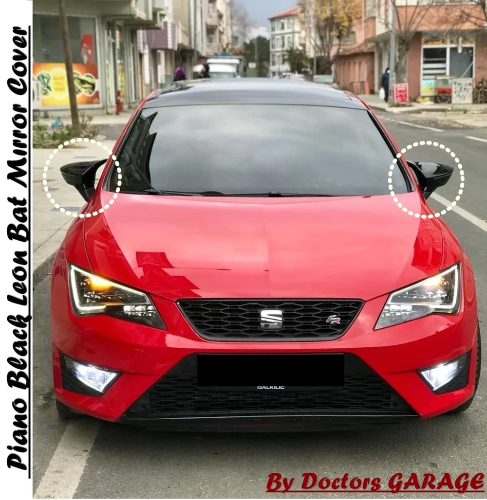 

Чехол для зеркала Seat Leon MK3/3,5 летучая мышь 2012 2013 2014 2015 2016 2017 2018 2019 глянцевое черное крыло автомобильный Стайлинг автомобильные аксессуары