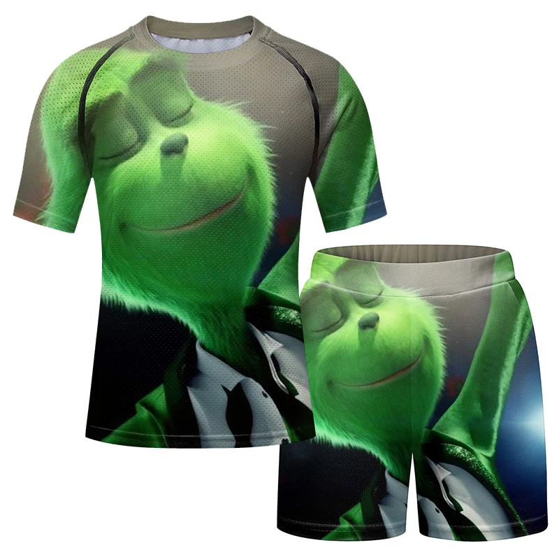 

New Designs Quick Dry Cartoon Pattern 3D Printing Green Comfortable Daily Kid's T-shirt Boy's Summer Clothes