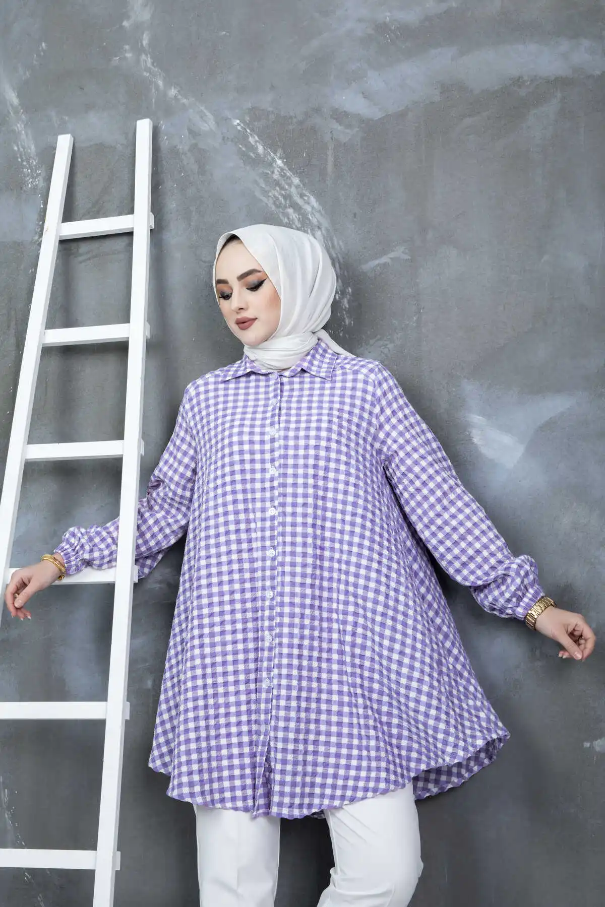 

Women 88gingham Hijab Tunic Ramadan Dubai Musulman Islamic Longo Vestidos Made Turkey Hot Sale 2022 Summer Morocco New Robe Femme