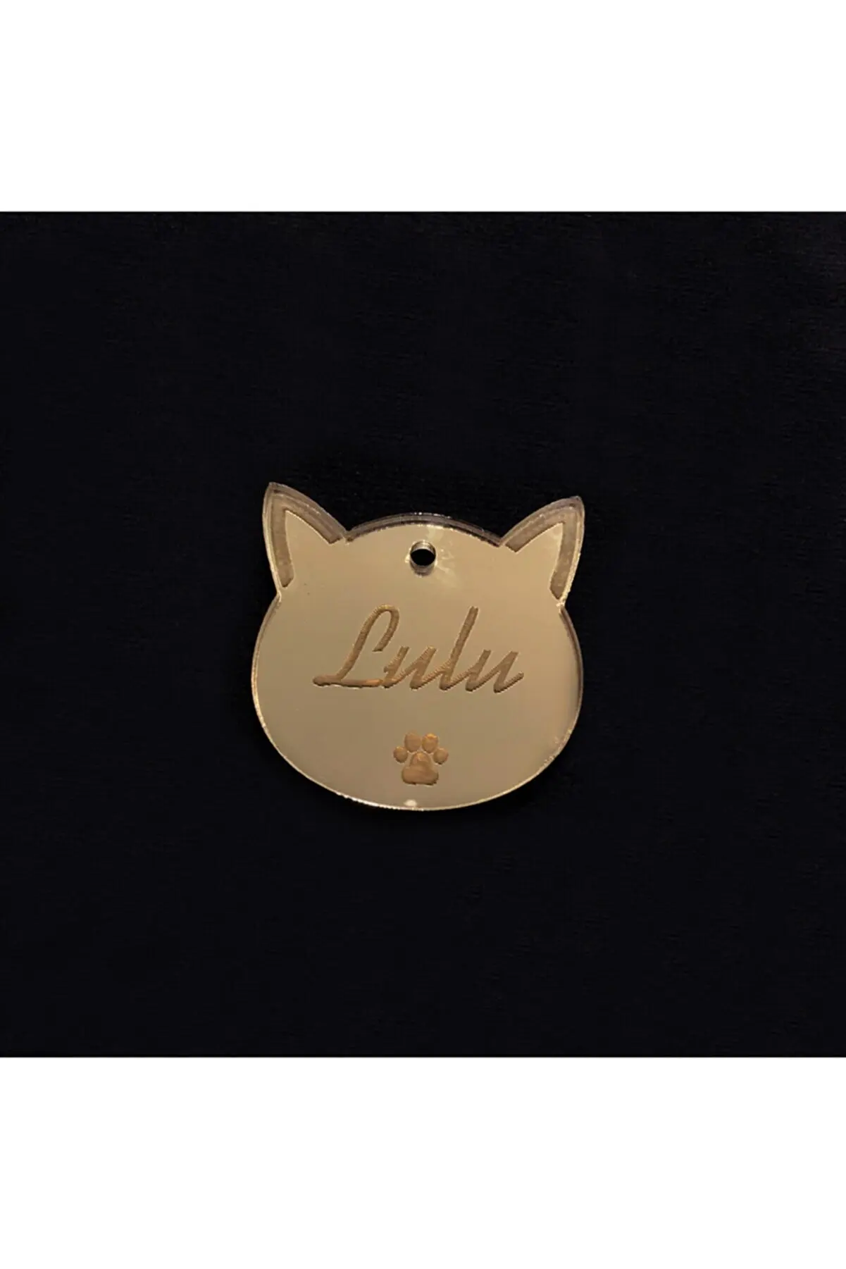 2 Pieces Silver&GOLD color Cat Tag Nameplate Plexiglass 2 Pieces 3x3 Cm Name and phone tag collar cat supplies fast shipping