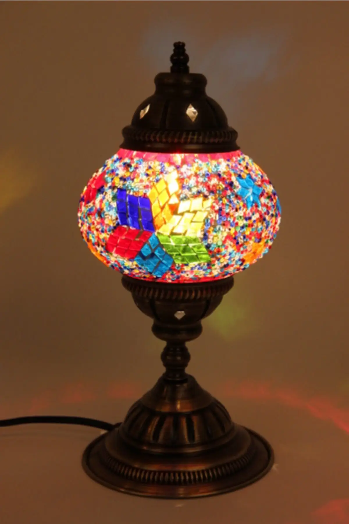 Table Top Authentic mosaic Lamp No 2 Multicolour Turkish mosaic table art deco Handcrafted Glass romantic bed light lamparas zehra