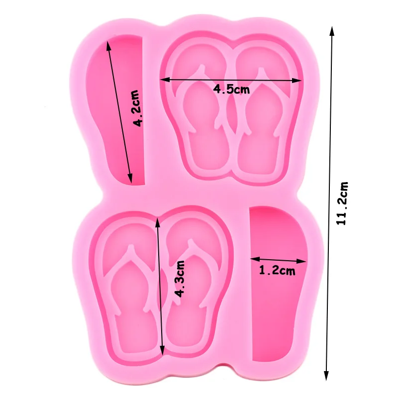 Flip Flop Straw Topper Silicone Mold Sandal Shoes DIY Craft Epoxy Resin Clay Mould Chocolate Candy Fondant Cake Decorating Tools