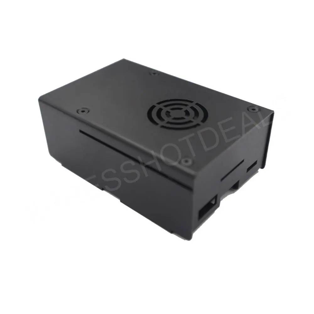 Raspberry Pi 4 Model B Black/Sliver Metal Steel Case with Cooling Fan