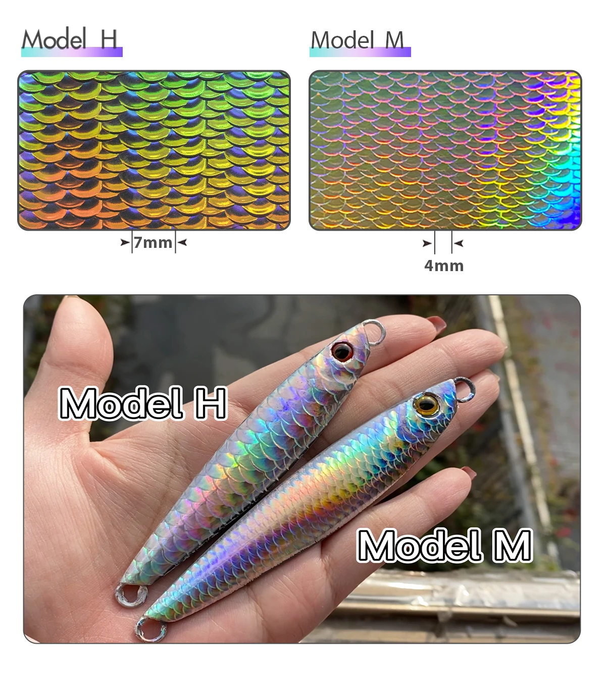 200 Adesivi Olografici Occhio Di Pesce Per Esche Da Pesca - Jig Metallici Fai-da-te - Foto 3