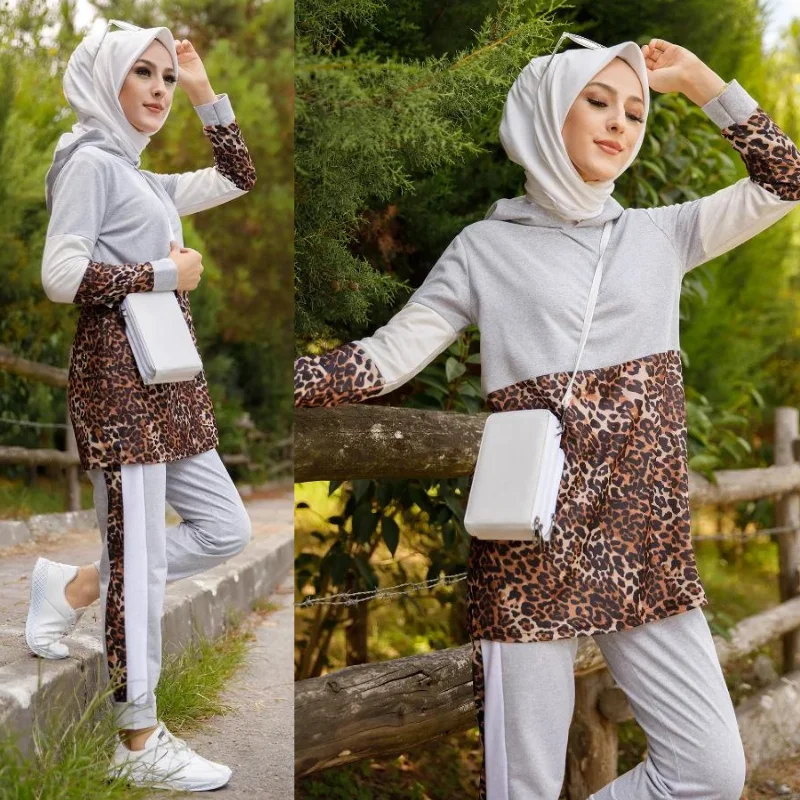 2021 new season tracksuit 2 piece muslim women hijab tracksuit fashion Turkey AbayaDubai Islamic sports arabia turkey