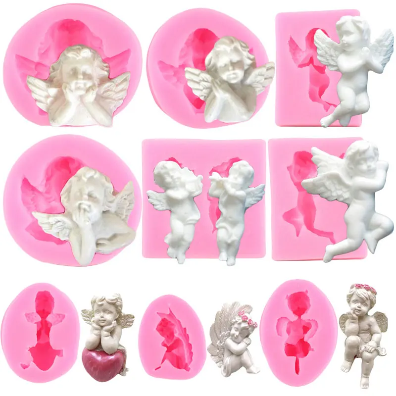 Cupid Little Angel Silicone Fondant Molds DIY Cake Decorating Tools Chocolate Candy Dessert Cupcake Mold Kitchen Baking Mould