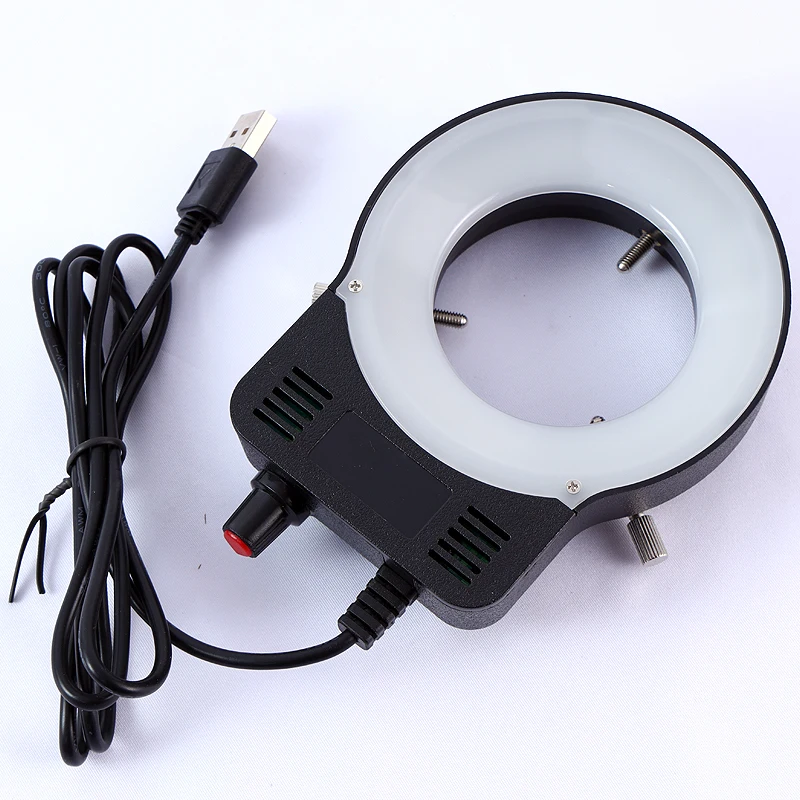 LED USB Output Adjustable DC 5V Shadowless Ring Light Iluminator Lamp For Industry Stereo Microscope Industrial Camera