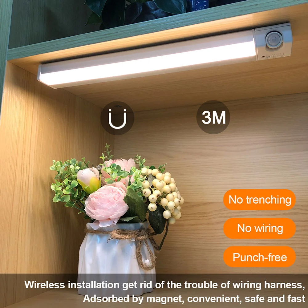 Motion Sensing Indoor Lighting Induction Charging Night Light For Wardrobe Hallway Stairs Bedroom Night Lights Decoration Home