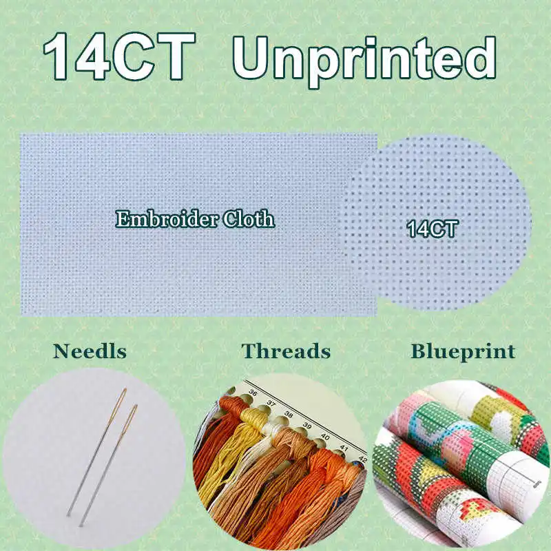 Embroidery Counted Cross Stitch Kits Needlework - Crafts 14 ct DMC Color DIY Arts Handmade Decor - Fun for Kids