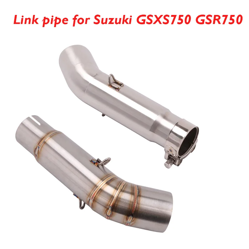 For Suzuki GSR750 GSXS750 Any Years Motorcycle Exhaust Mid Link Pipe Slip On Stainless Steel Connect Tube