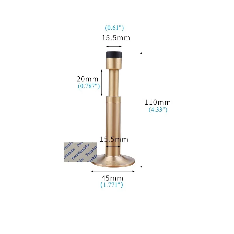 Czarny mosiądz wejście sypialnia DoorStop z wbudowanym bufor hydrauliczny