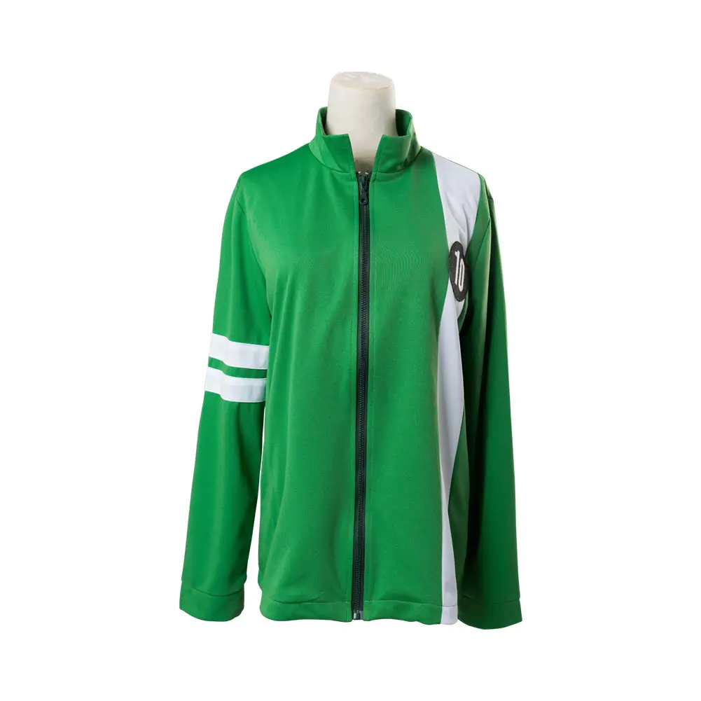 Kids/Adult Anime Ben Tennyson 10 Cosplay Costume Print Cotton T Shirt Green Zip Up Jacket Baseball Coat for 6-12Year