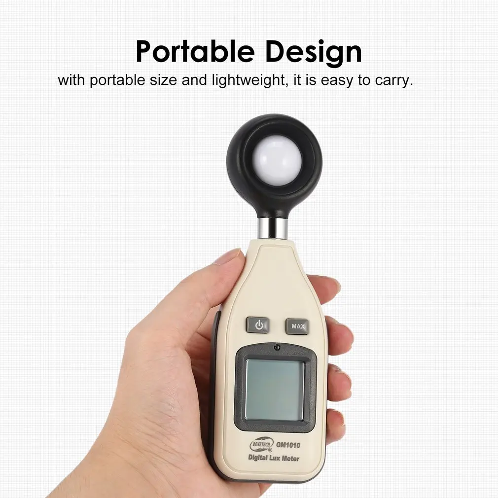 5PCS Digital Lux Meter GM1010 Backlight 0~200000 Handheld Photometer Luminometer Lux/FC LM Tester Light Luxmeter Measuring Tools