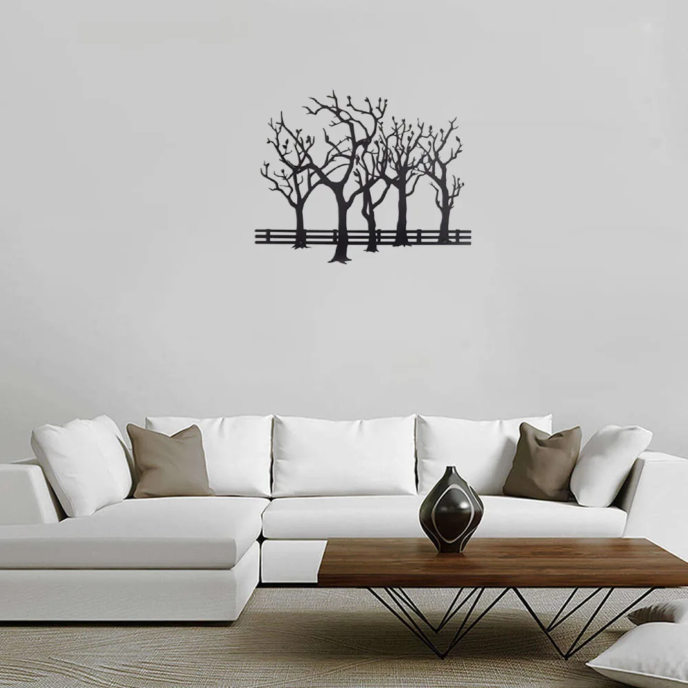 Tree Herb Metal Wall Art Decor Hanging for Indoor Outdoor Home Garden Bedroom Livingroom Decoration Office Plaque Kitchen Modern