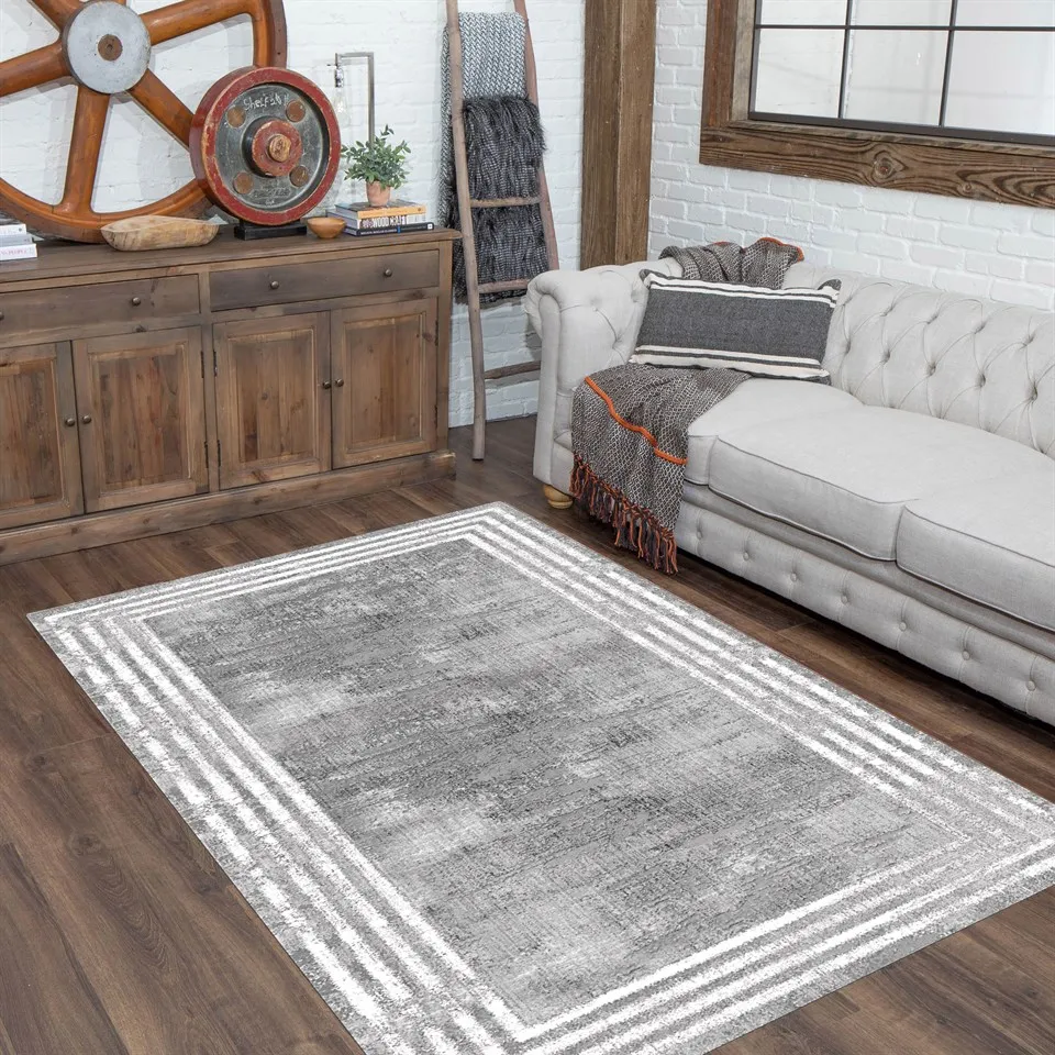 Home Decoration Living Room Rug Slip-Resistant Faux Leather Sole Dust Stain resistant Foal Feather Fabric Carpet