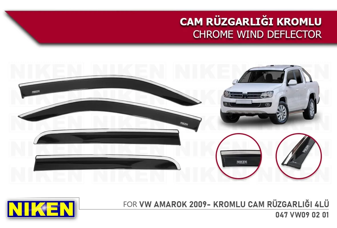 

For VW AMAROK 2009 after Chrome rain wind deflector sun visor curtains car windshield car accessory vehicle specific protection