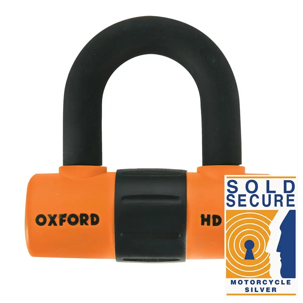 Oxford padlock fork HD MAX 14mm available in various colors, orange, yellow, green, black. Maxima safety