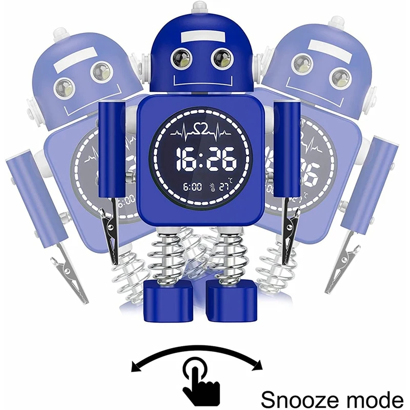 Robot Thông Minh Đồng Hồ Báo Thức Kỹ Thuật Số Màn Hình Hiển Thị Nhiệt Độ Để Bàn Đồng Hồ Với Báo Lại Chế Độ Nhà Phòng Ngủ Trang Trí Cho Trẻ Em Quà Tặng