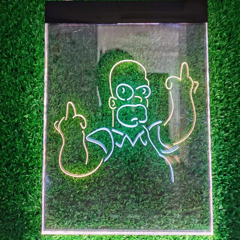 Fashion-Simpson Dad Display Dual Color Led Neon Sign