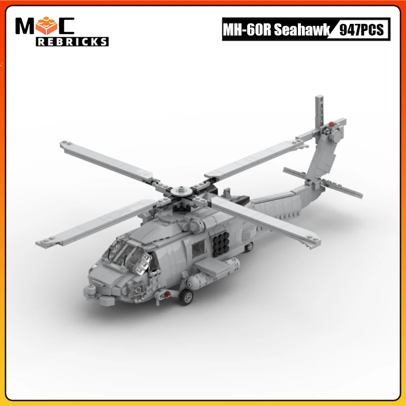 Modern Military Techni Air Force Soldier Building Blocks Helicopter MH-60R Seahawk Bricks Model Educational Toy For Children