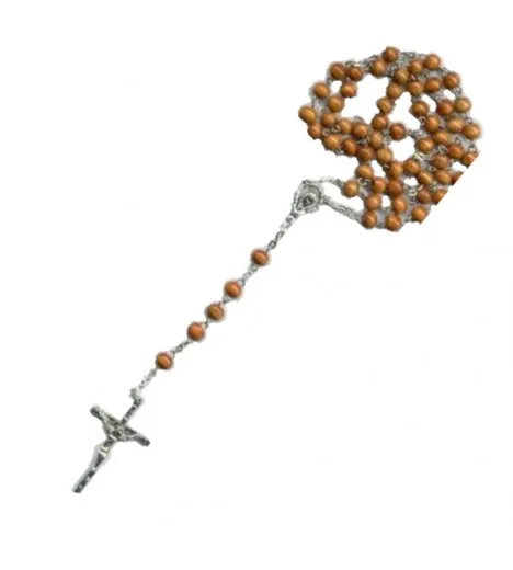 Rosary made of wood and metal (assorted colors)