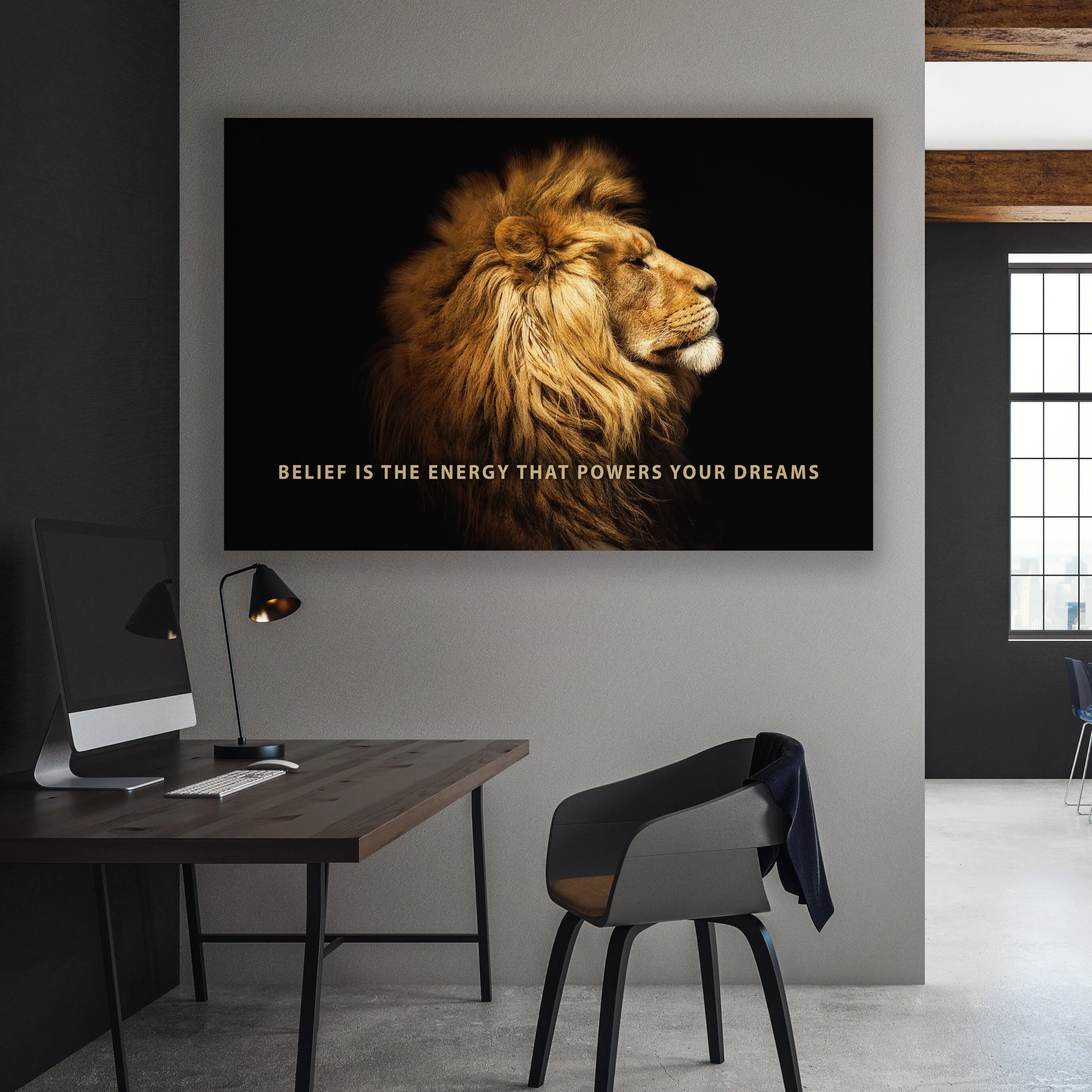 

Animals Inspirational Wall Art Print Motivational Quote Canvas Tiger and Lion Posters Room Decoration for Living Room Home Decor