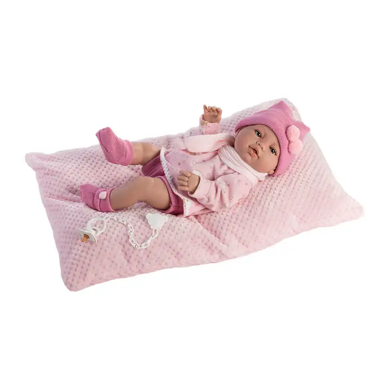 Berbesa, newborn Baby doll pink cushion 42 cm for girls the perfect gift (5115R1)