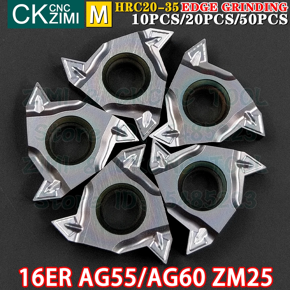 16ER AG55 ZM25 16ER AG60 ZM25 Carbide Inserts Internal Thread Threaded Turning Inserts Tools CNC Mechanical Metal Lathe Tools