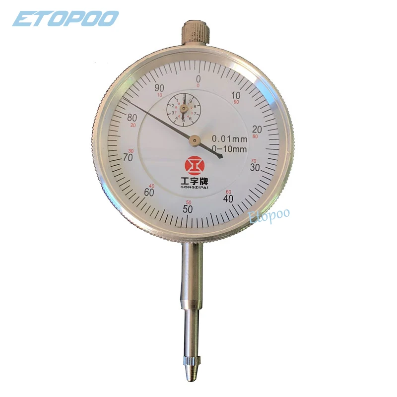 Dial Indicator Gauge 0-10mm Meter Precise 0.01MM Resolution Concentricity Test