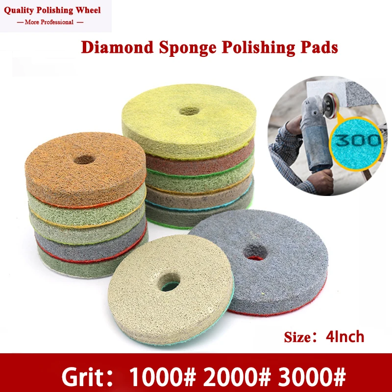 1Pcs 4Inch100mm Z-Lion Marble Diamond Sponges For Polishing Using Stone Travertine Jade Basalt Granite Marble Polishing Pads