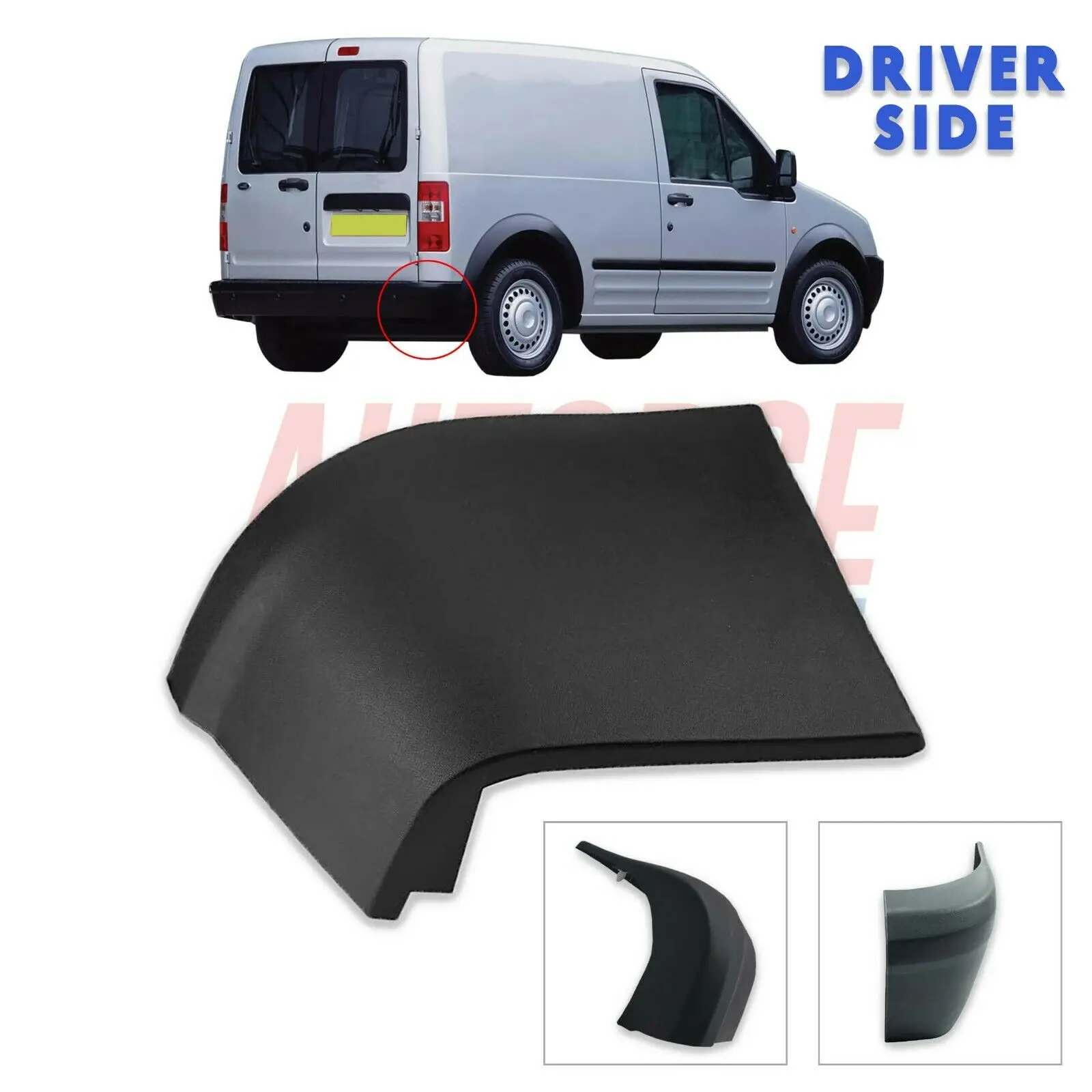 FOR FORD TRANSIT CONNECT TOURNEO CONNECT FITS REAR BUMPER CORNER END CAP RIGHT SIDE 4382284, 4374761, 1480538, 1472038