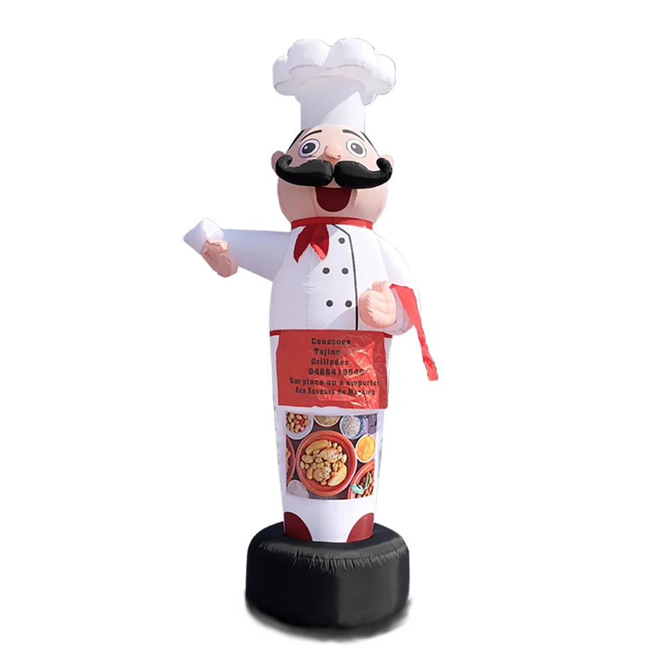 Restaurant Advertising Inflatables Cooking Chef Man Mascot Costume Kitchener Welcome Balloons Air Dancer Sky Tubeman With Blower