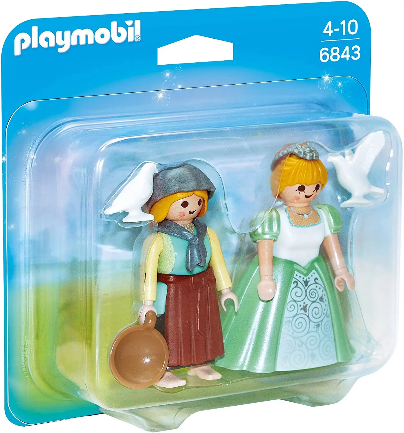 PLAYMOBIL 6843 DUO PACK princess and farmer, original, toys, boys, girls, gifts, collector, figures, dolls, store, with box, new, man, woman, official license, clicks, famobil