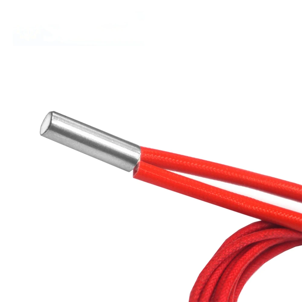 Piezas de impresora 3D, calentador de cartucho, 12V/24V, 40W, 6x20mm, 1m, Cable Reprap para piezas de extrusora MK Mendel Reprap, 12V, 24V, 40W