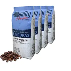 Quality Roasters Coffees. Café en grano natural. 100% Arábica. Origen único Honduras. Pack de 4 Kg. Tostado artesanal. Tueste Medio. 4 x 1 Kg