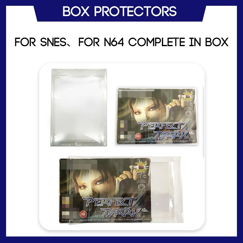 Box Protector For SNES For N64 CIB Complete In Box Games Custom Made Clear Plastic Case