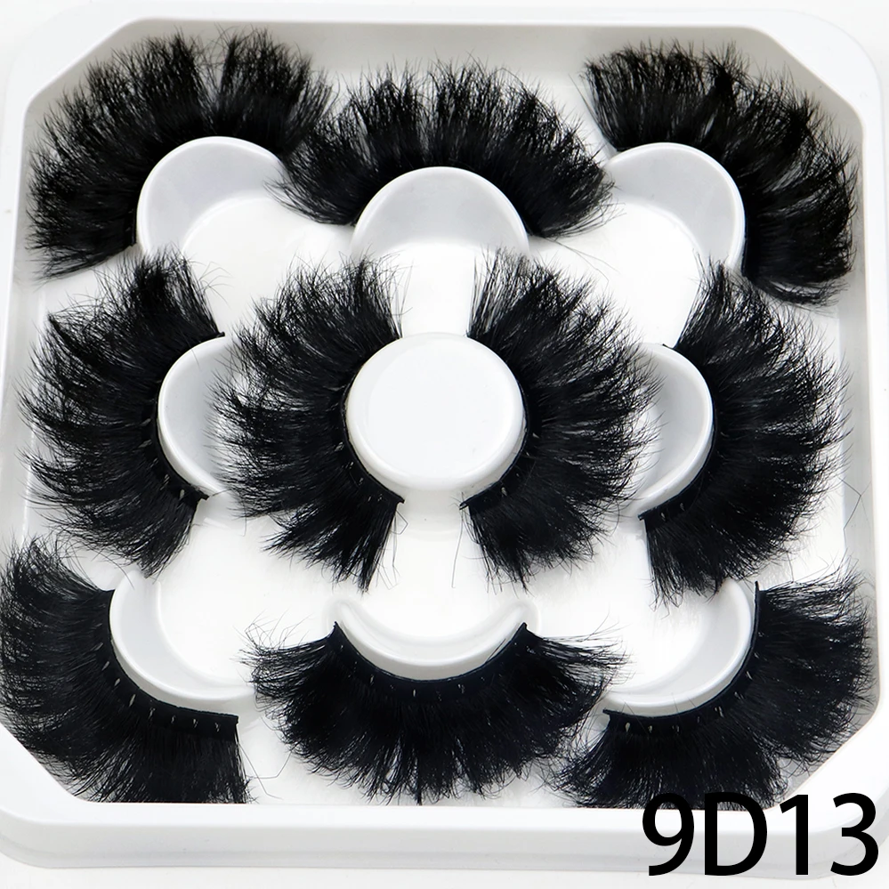 Korea 5 Pairs 25mm Mink Lashes Individual Natural Fluffy False Eyelashes Dense Extension Mink Eyelashes Wholesale Makeup Toole