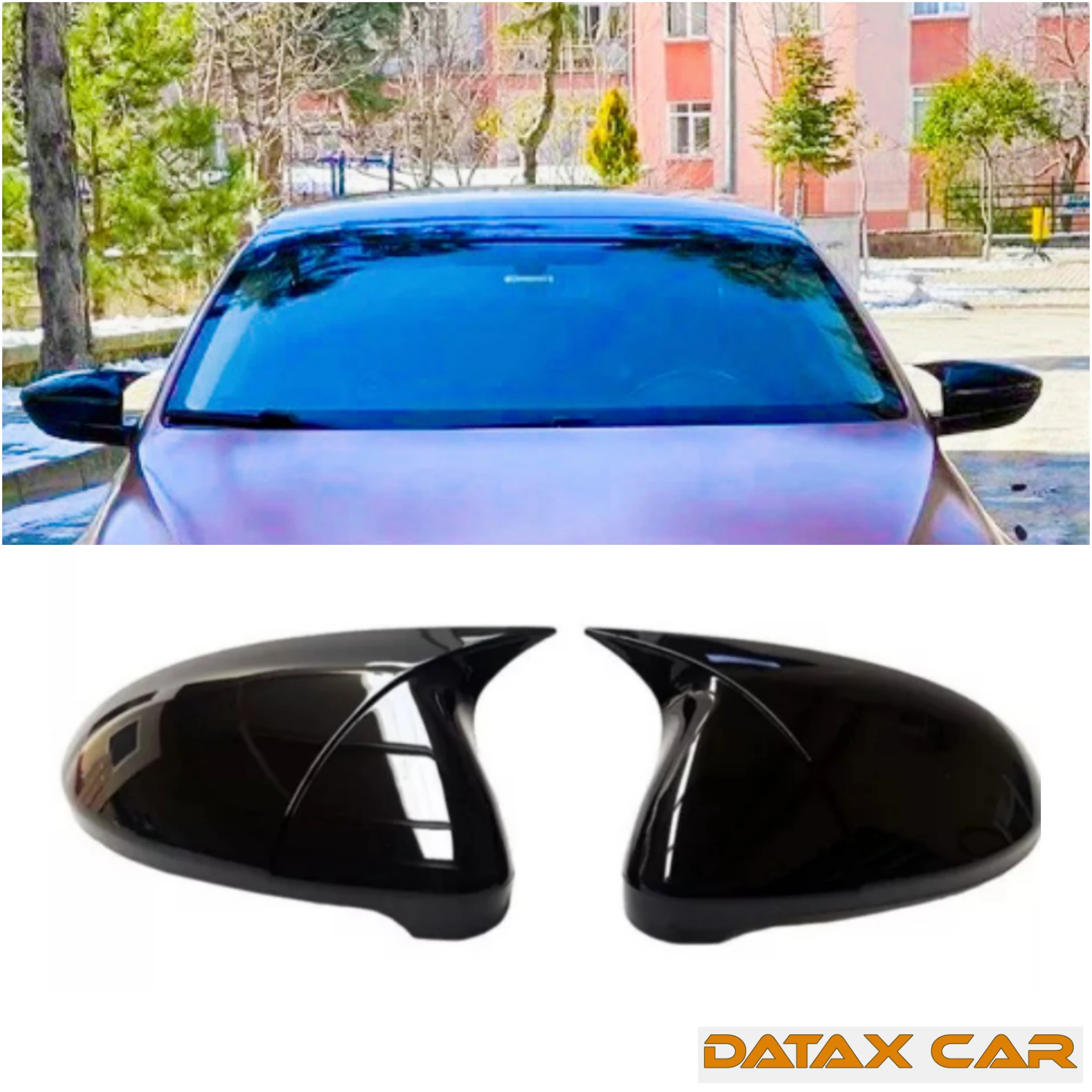 Bat Style Mirror Cover For Volkswagen Passat Cc 2007 2017 Rearview Mirror Cover 2 Pieces Cover Glossy Black Car Shields Exterior